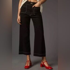 Anthropologie Maeve The Colette Magic Fabric Cropped Wide Leg Pants